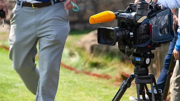 filming on golf course