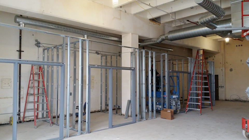 construction being done on office